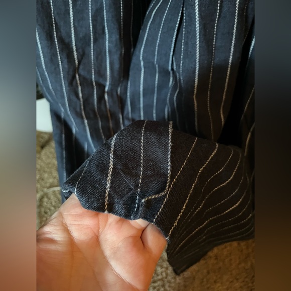 NWOT FREE PEOPLE We The Free Melia Mac Trench Coat In Navy Combo MSRP $228 - Picture 9 of 10